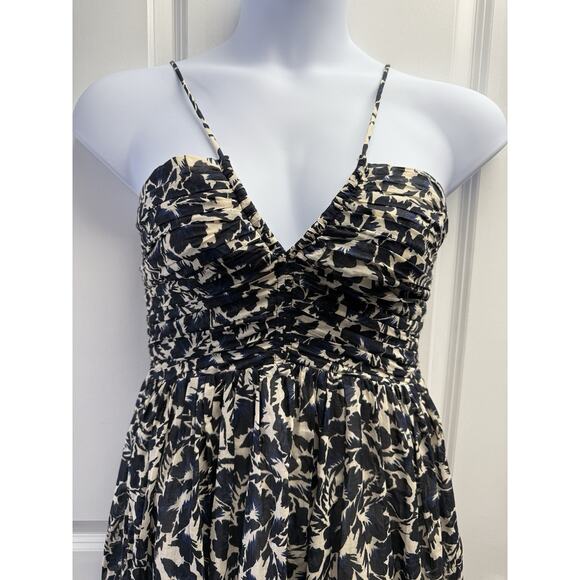 ALC Women’s Size 10 Romy Pleated Maxi Dress in Cream & Navy Floral NWT $695 - Picture 9 of 16